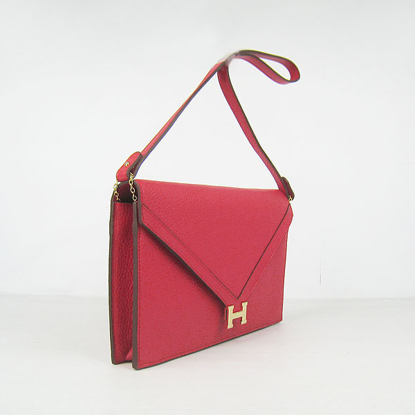 7A Hermes Togo Leather Messenger Bag Red With Gold Hardware H021 Replica - Click Image to Close